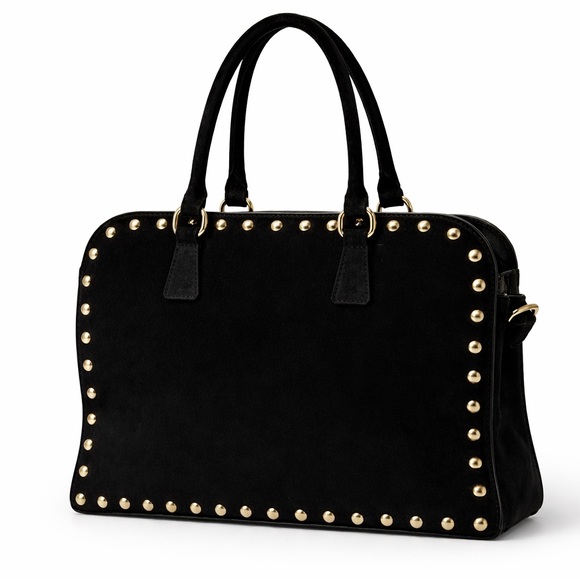 Claudia Firenze Handbags - Claudia Firenze Black Suede Tote Bag